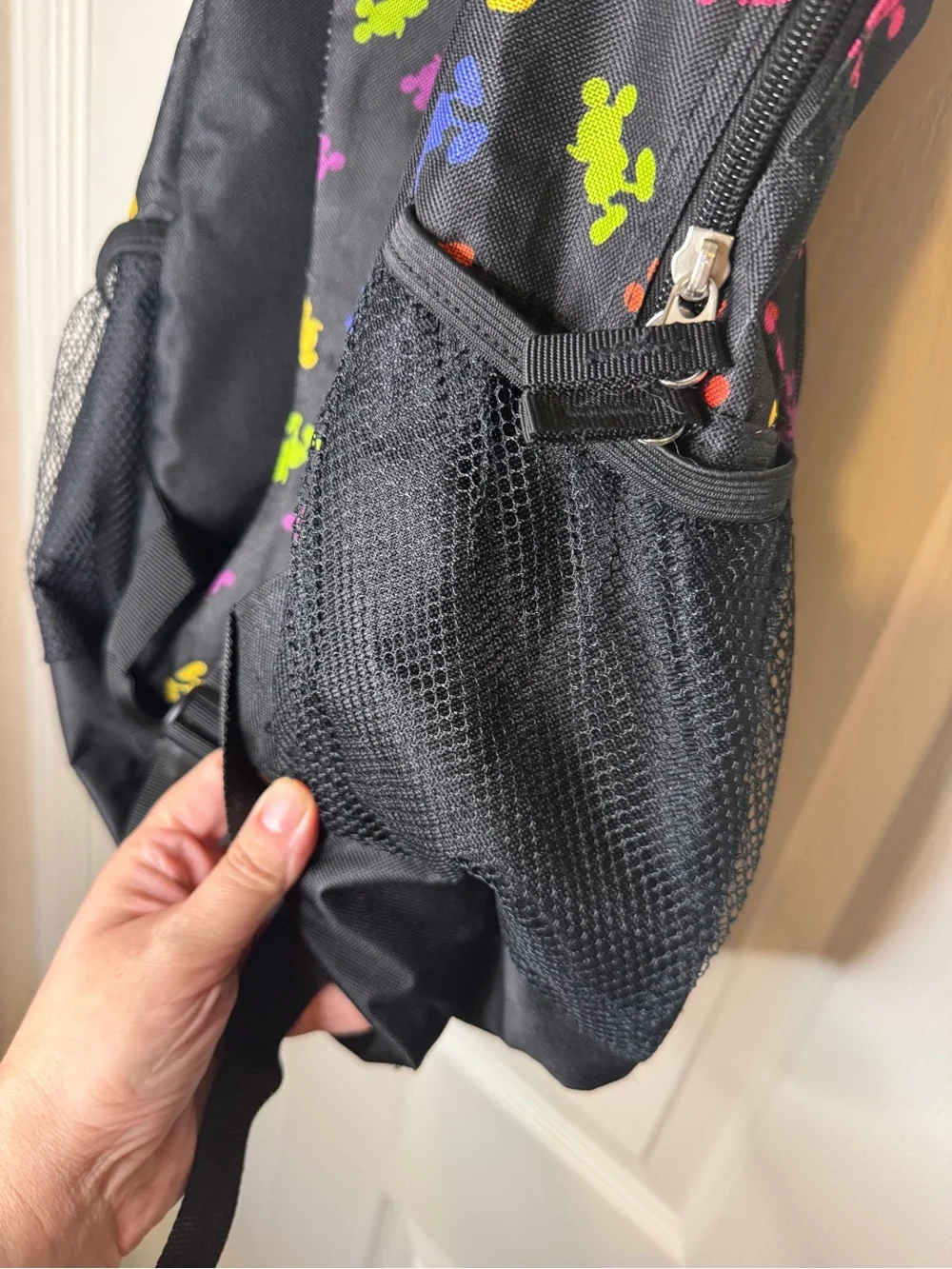 Authentic Walt Disney World Mickey Mouse Multicolor Icon Black Backpack Bag